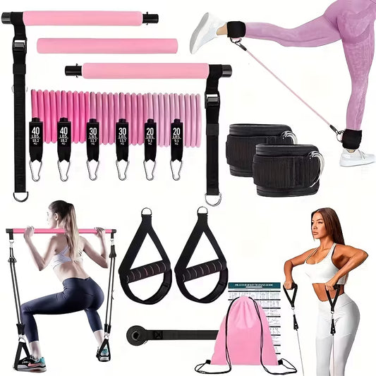 14pcs Pilates Bar Set with 6 Resistance Bands (180 lbs)